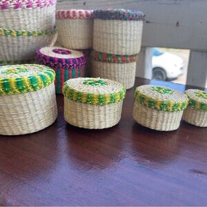 Handwoven Multicolor Accent Baskets
